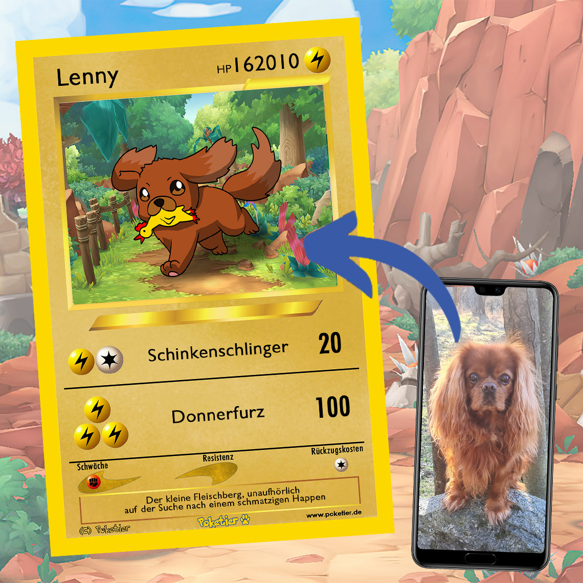 Laden Sie das Bild in den Galerie-Viewer, Deine handgezeichnete Poketier Sammelkarte