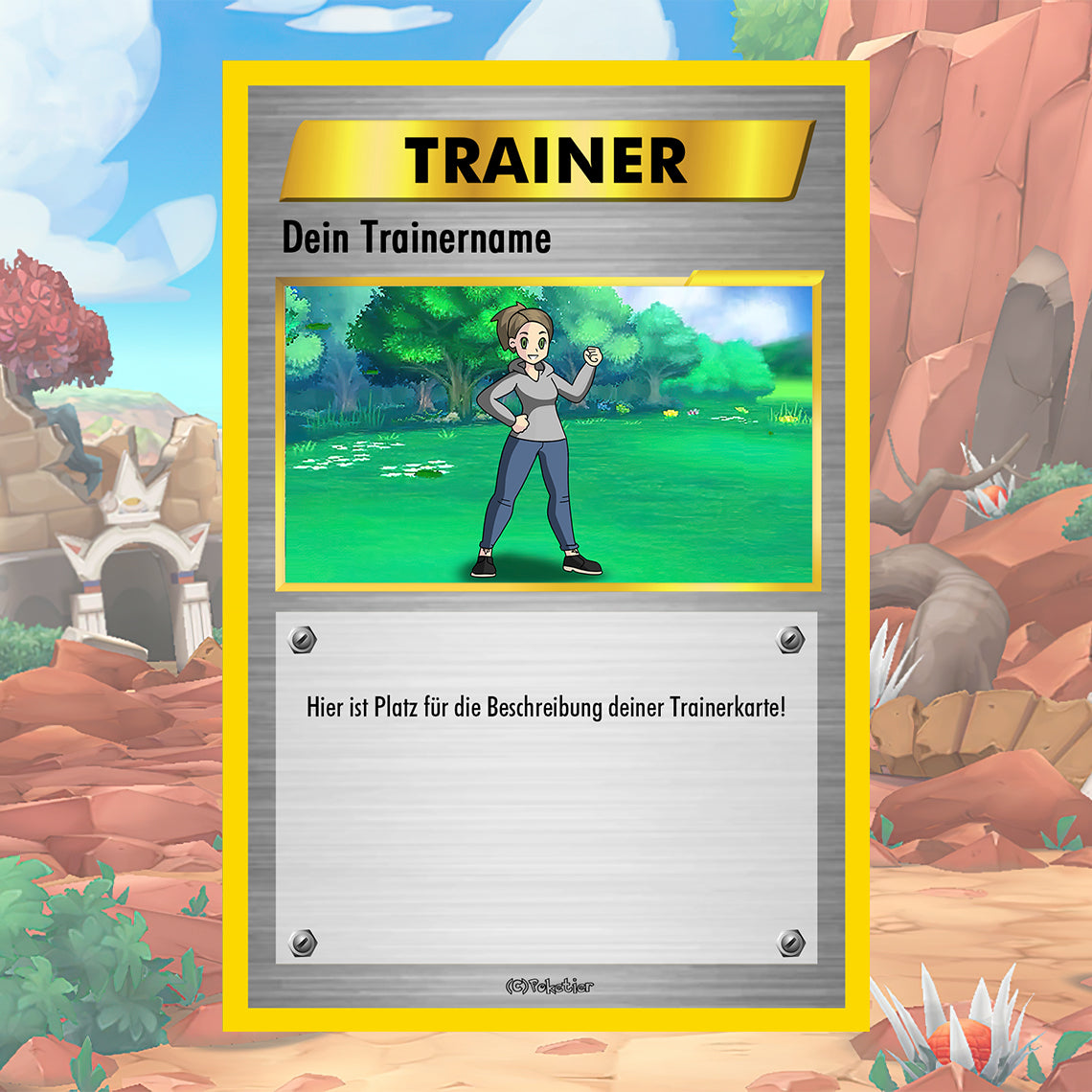 Laden Sie das Bild in den Galerie-Viewer, Deine handgezeichnete Poketier Trainerkarte